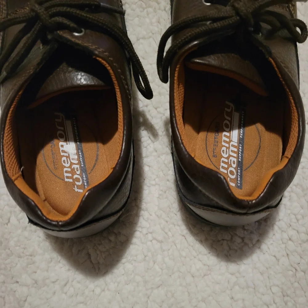 MENS STREET CARS MEMORY FOAM LEATHER OXFORDS BROWN SIZE 12 - Picture 8 of 10